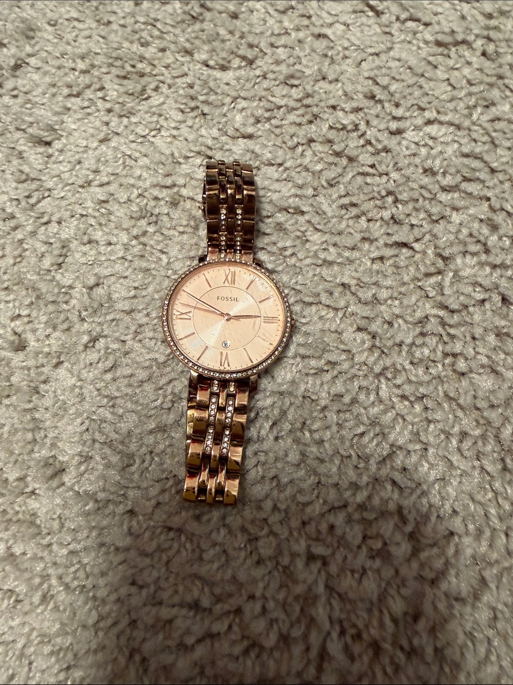 Fossil Rose Gold Crystal Accent Women's Watch